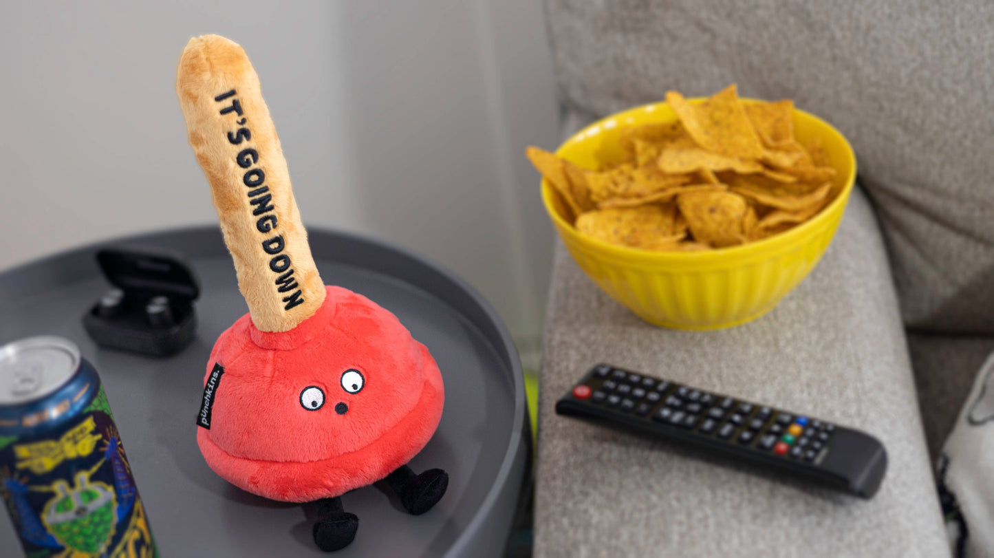 "It'S About To Go Down" Plush Plunger  Soft Cuddly Toy Funny