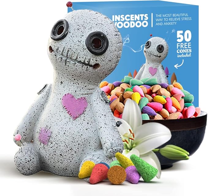 Inscents Voodoo Doll Ceramic Incense Holder w/50 Incense Cones