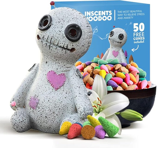 Inscents Voodoo Doll Ceramic Incense Holder w/50 Incense Cones
