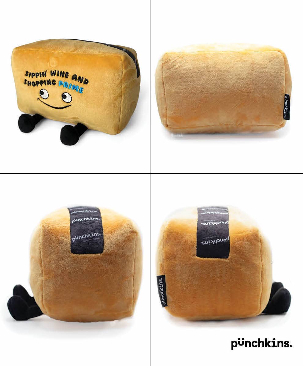 "Sippin' Wine Shopping Prime!" Plush Box  Soft Toy Funny